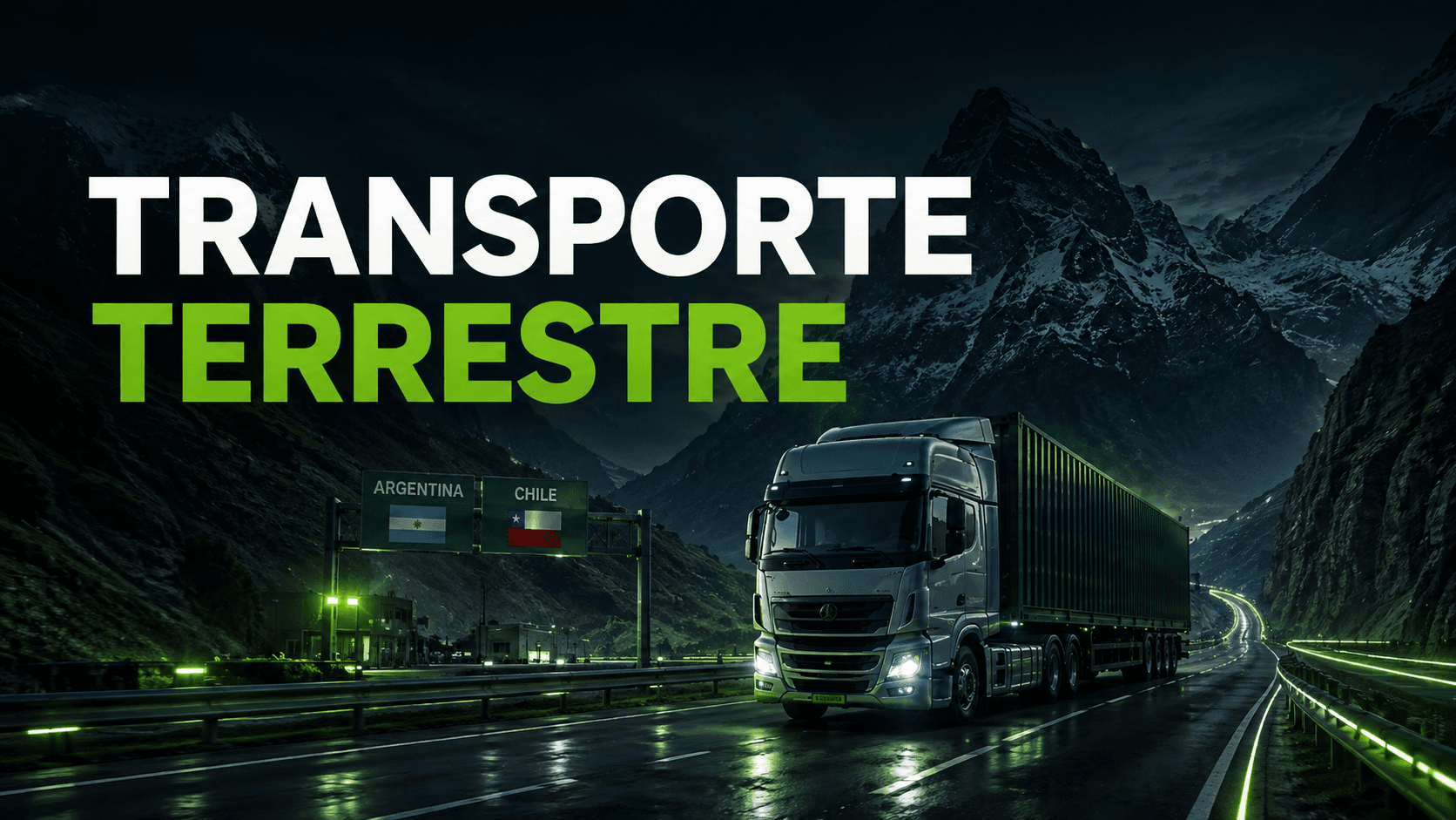 Transporte terrestre ARMAR: camión cruzando la cordillera hacia Chile